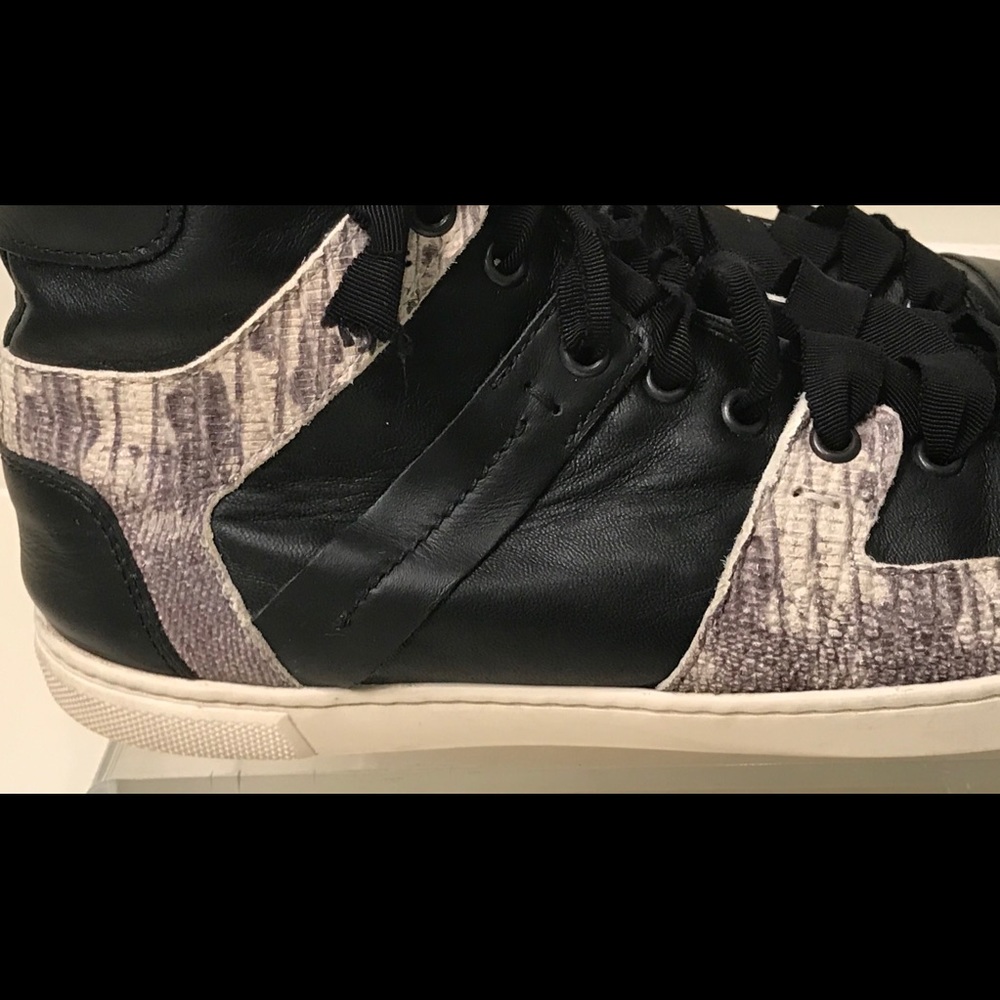 Lanvin Leather Snake High Top Sneaker - Picture 7 of 9